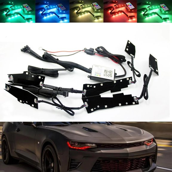 RGBW LED Multi-Color Changing Headlight DRL Accent For 2016-2018 Chevy Camaro