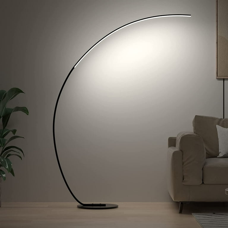RGBW Modern 69.99 inch Arched Standing Reading Floor Lamp with Remote Dimmable Black Led Color Changing Curved Ambient Lighting for Bedroom and Living Room Walmart