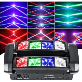 RGBW Moving DJ Lights LED Spider Beam Stage Lighting with Sound Activated and DMX512 Control for Parties Disco Show Wedding Event...