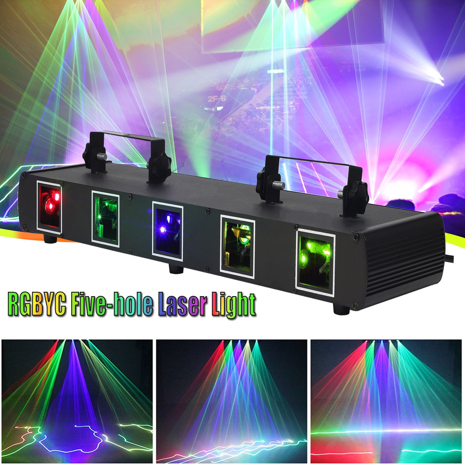 RGBYC Fivehole DJ Light LED Disco Stage Party Lights Sound Activated