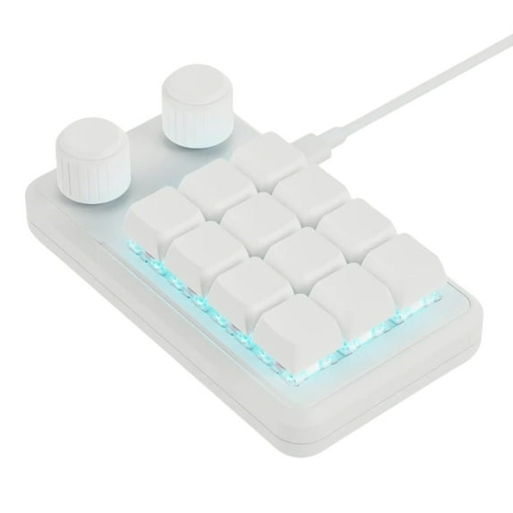 RGBs Backlits Mini Gaming Keyboards with 12 Customizable Key and Two Control Knobs