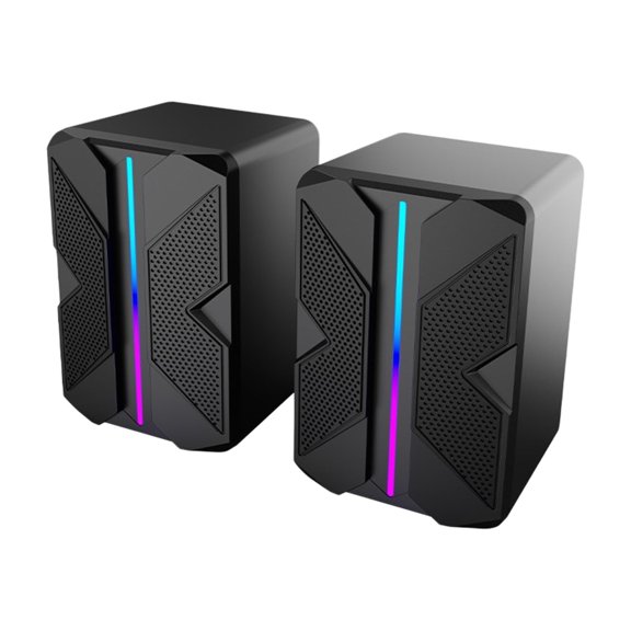 RGBs Gaming Computer Speakers With Dynamics LED Lights USB Power Stereos Sound For PCs Laptop Desktop