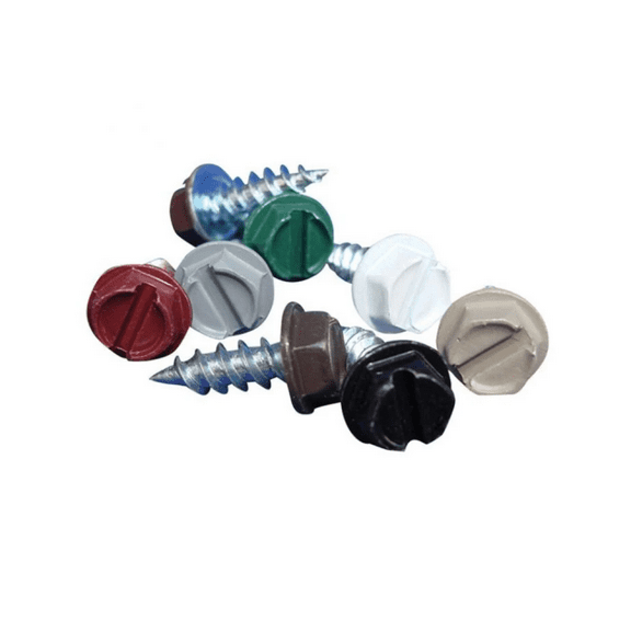 RGDSupply Painted Hex Washer-Head Self-Piercing Zip Screws #8, 1/2" Multiple Colors Pack of 100