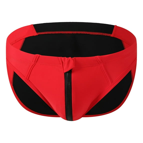 RGDYPKO Men's Swimwear Summer Sexy Swim Briefs Bikini Board Surf Shorts Front Zipper Opening And Color Blocking Triangle Beach Swimming Pants Stylish Casual Seaside Swim Wear