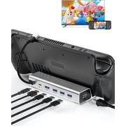 RGEEK Alloy 6 in 1 Hub TV Docking Station for Valve Steam Deck Stand with 4K@60Hz, Ethernet, 3 USB3.0 Data Port, USB-C PD Charging