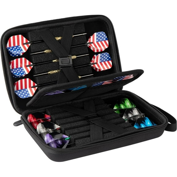AUKUOY Dart Case for 12 Darts, Dart Carrying Storage Holder case for Dart Tips/Shafts/Flights Black (Case Only!)