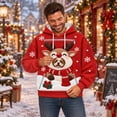 thumbnail image 1 of RGGEEUN Dog Pouch Hoodies Pet Carrier Hoodies Christmas Reindeer Graphic Long Sleeve Hooded Pullover with Pocket Mens Sweatshirt for Small Dogs and Cats Travel Party,XL, 1 of 7