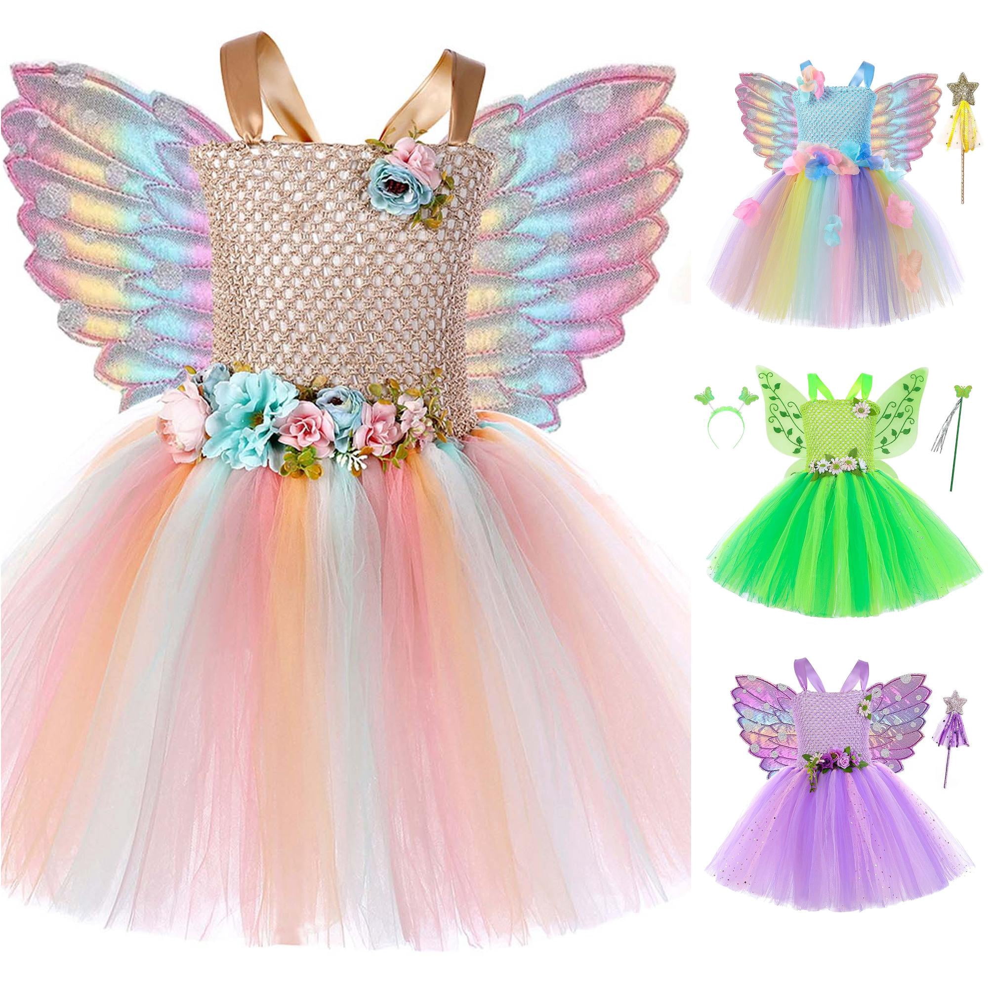 RGGEEUN Girls Corset Dress A-Line Flower Appliques Wide Strap Square ...