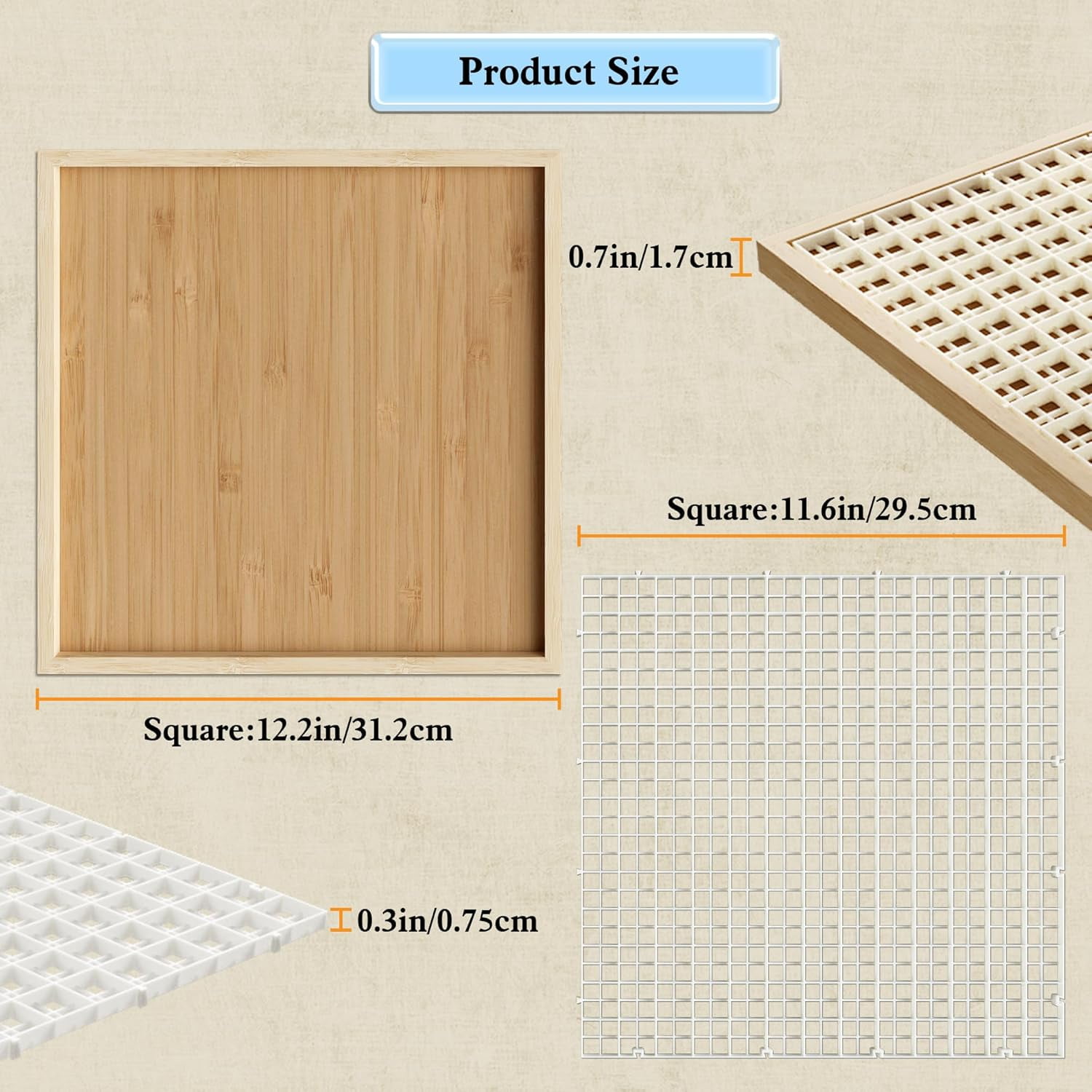 RGHJAR-12"x12" Stained Glass Cutting Mat, 2 In 1 Bamboo Stain Cutting Board for Crafting, Stained Glass Tools and Supplies