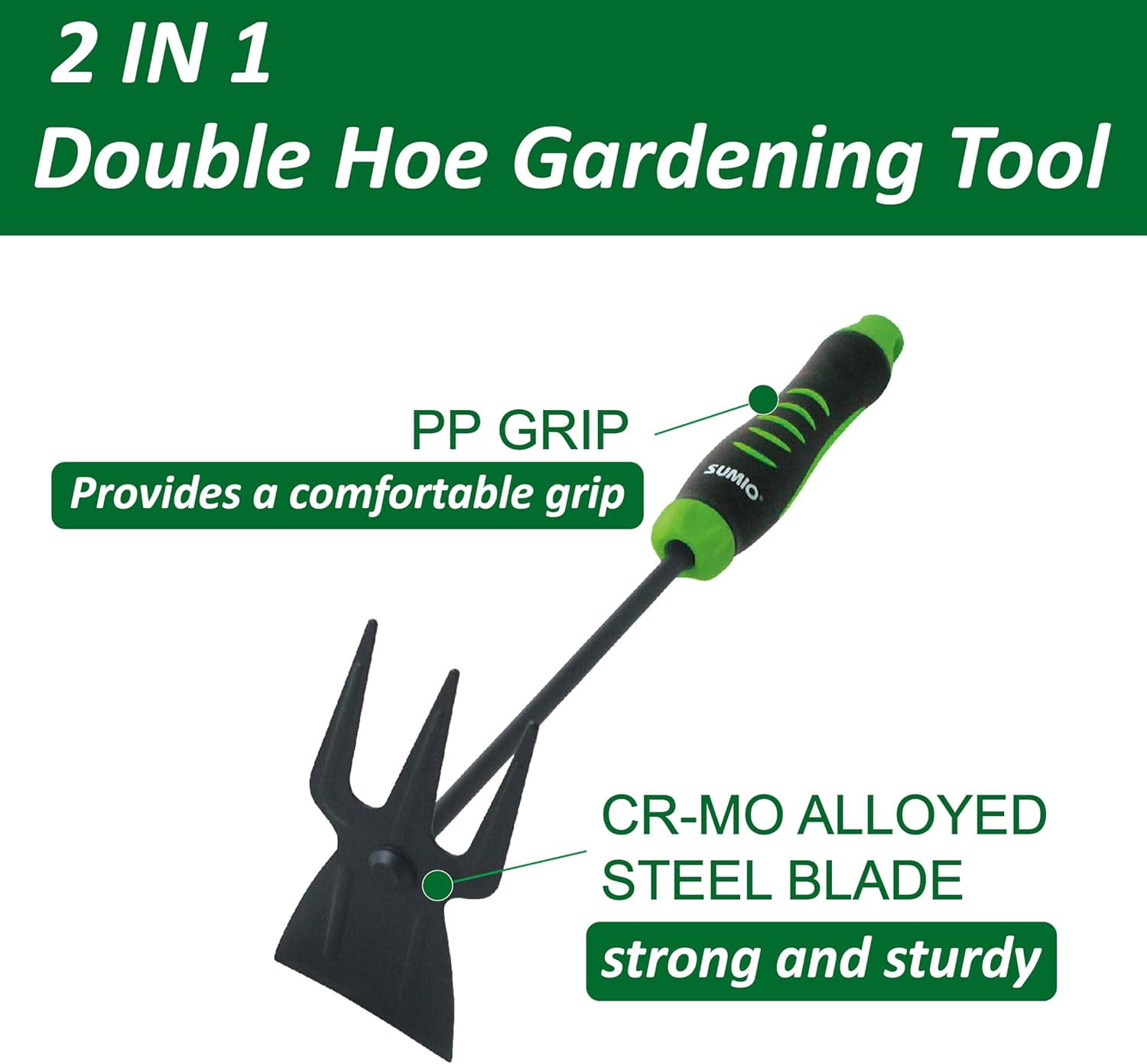 RGHJAR-13.7" Alloy Steel Hoe and Cultivator - Lightweight Hand Tiller for Weeding, Digging, Loosening Soil, and Cultivation
