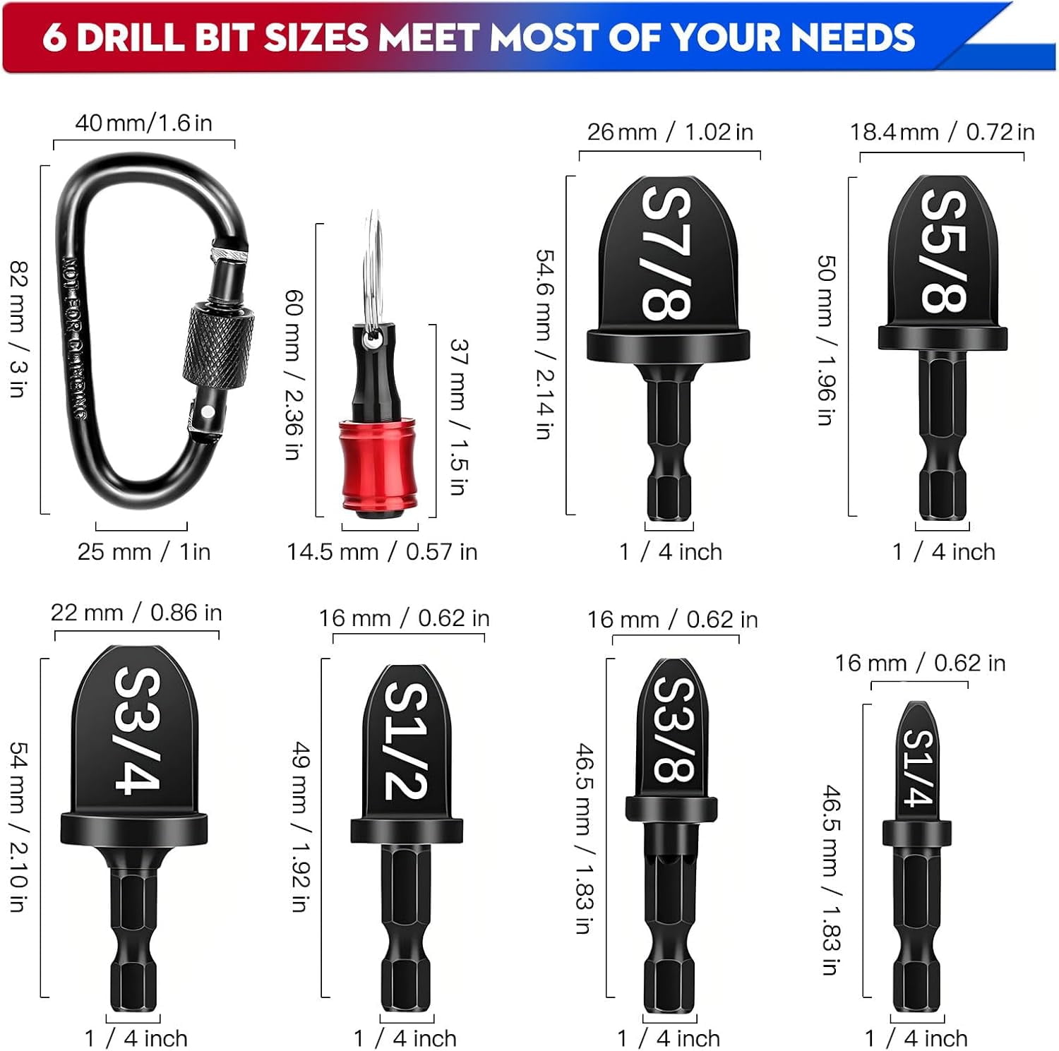RGHJAR-13 Pcs Swage Tool HVAC Repairing Set With Bit Holder, Air Conditioner Copper Tube Expander Swaging Tool Drill Bit, Soft Copper Pipe Swager, 1/4'', 3/8'',1/2'',5/8'',3/4'',7/8'' Swedge HVAC Too