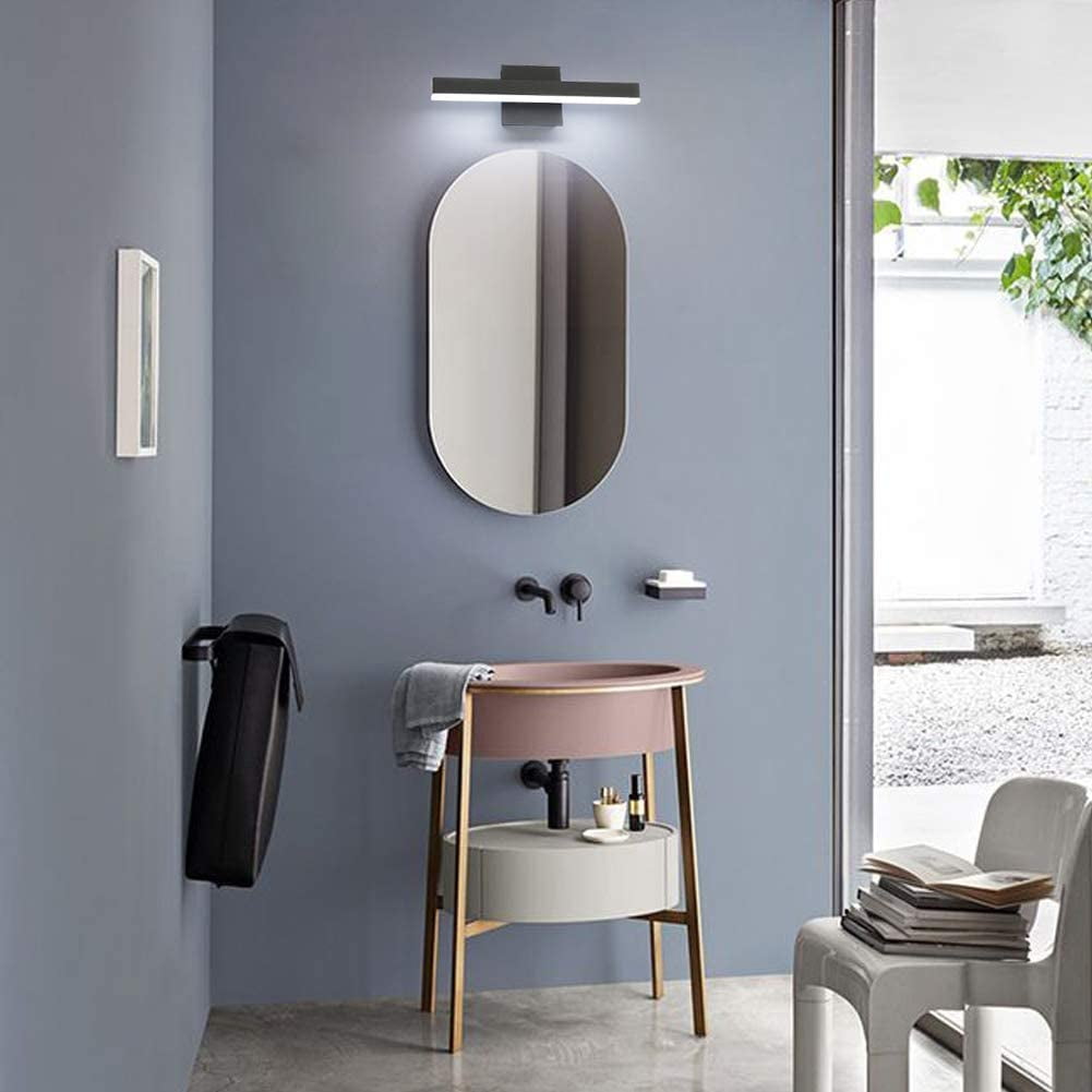 RGHJAR-15.75 inch Modern Black Vanity Light LED Bathroom Vanity Light Fixtures Black Wall Light for Bathroom (White Light)