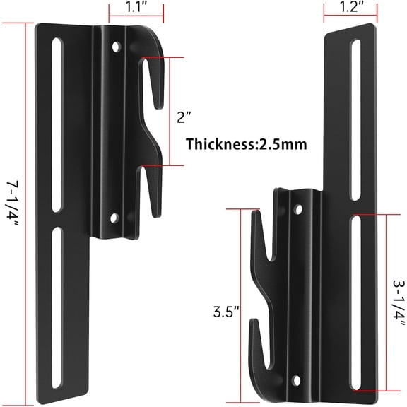 RGHJAR-2 PCS #711 Bed Frame Bolt On to Hook On Conversion Brackets for Headboard or Footboard, Hook on Bed Rails Brackets, Extra Heavy Duty Hook Plate Adapter, Headboard Attachment Kit with Hardware,