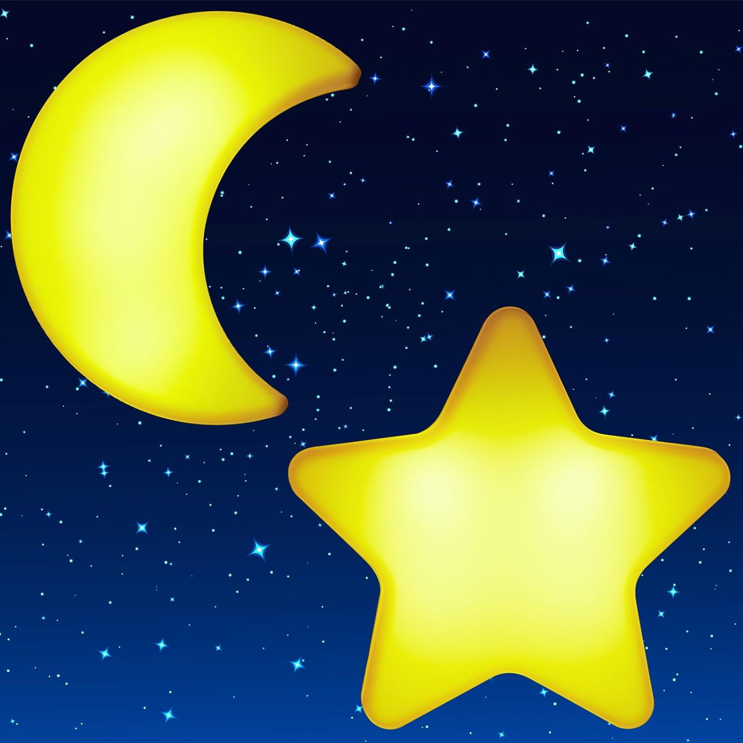 RGHJAR-2 Pack Night Light Plug into Wall Soft LED Night Light Cute Wall Nursery Lamp Warm Sensor Plug-in Intelligent Nightlight for Bedroom Hallway(Star, Moon,Yellow)