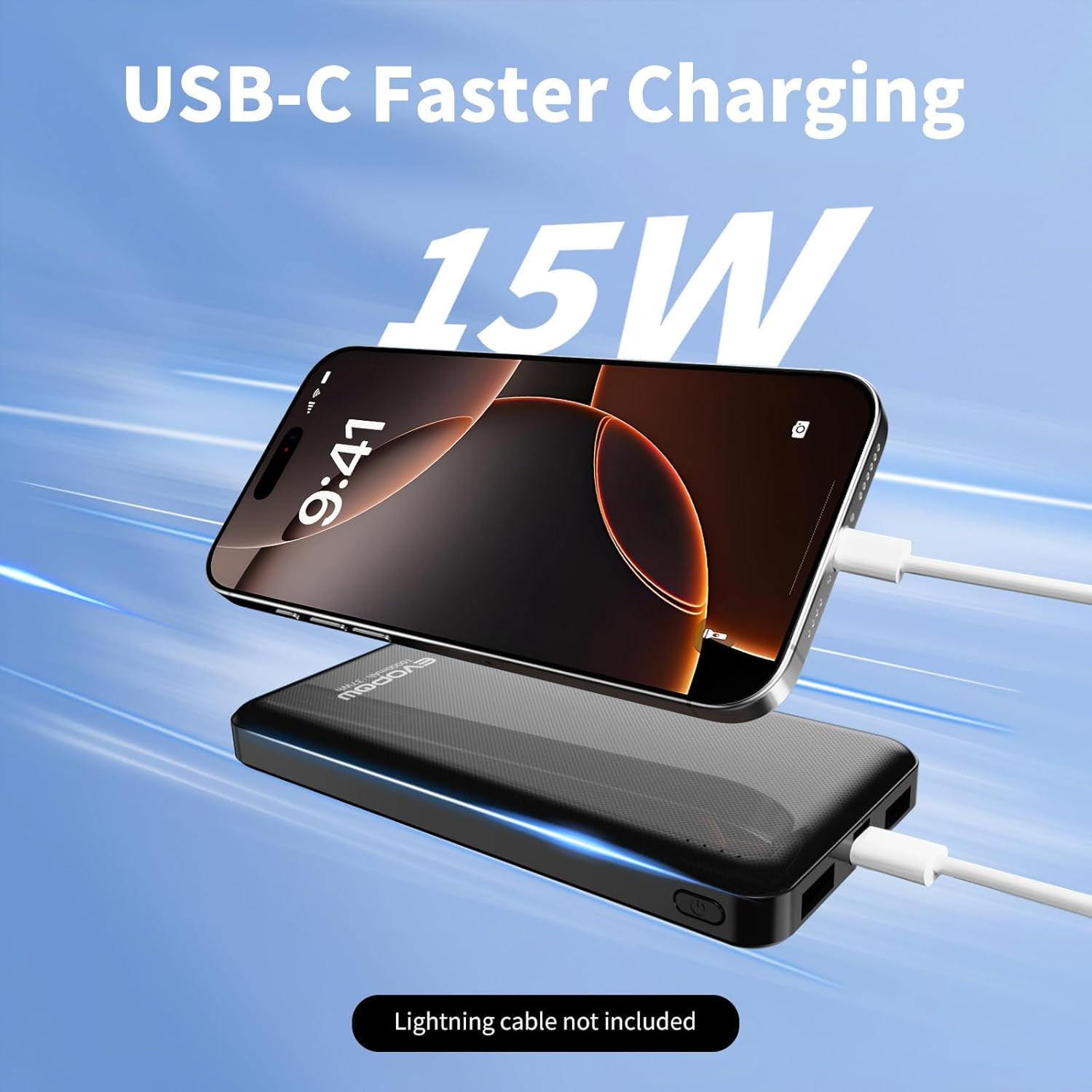 RGHJAR-2 Pack Portable Charger, Slimmer 10000mAh Power Bank, USB C in&Out Fast Charging Battery Pack, External Portable Power Bank for iPhone 16 15 14 13 12 Tablet Headphones Samsung S23 S22 Pixel et