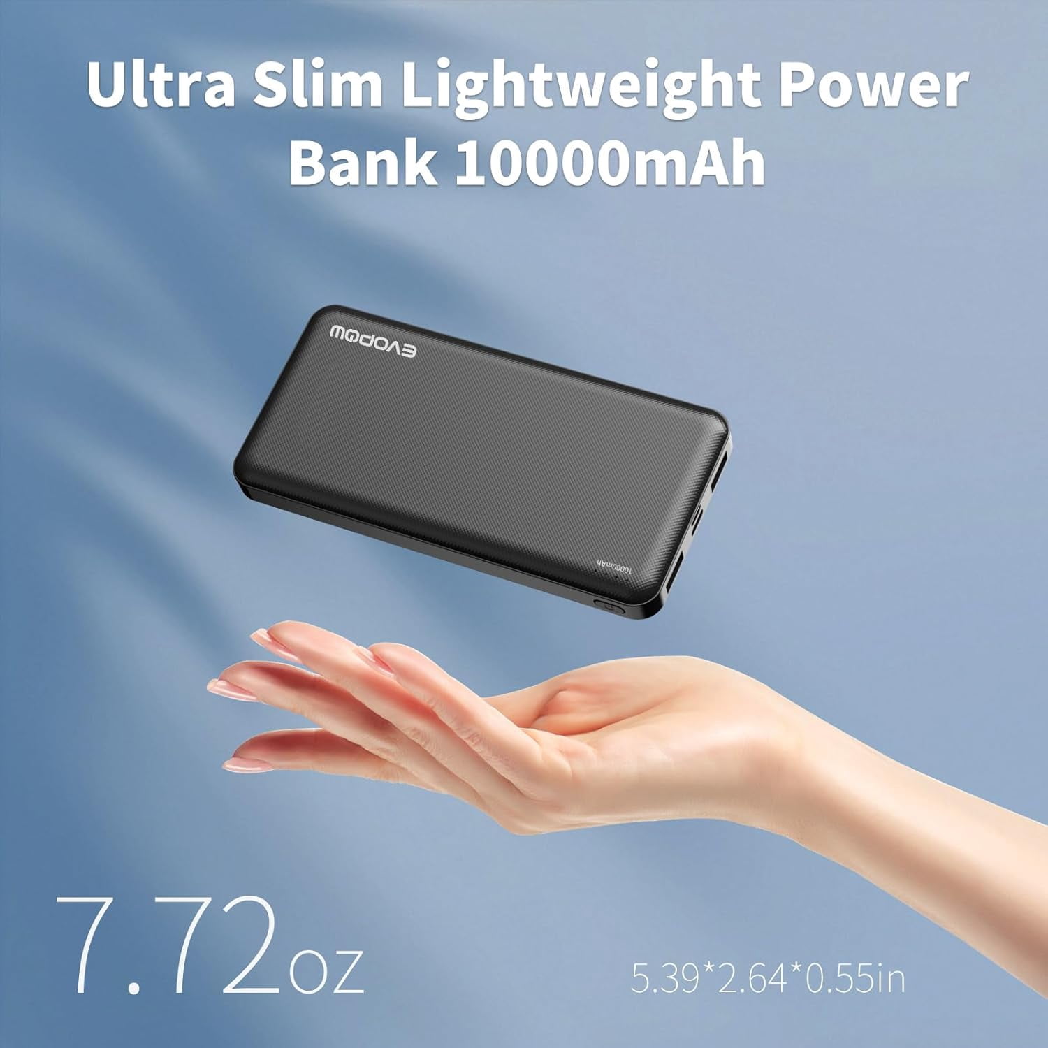 RGHJAR-2 Pack Portable Charger, Slimmer 10000mAh Power Bank, USB C in&Out Fast Charging Battery Pack, Portable Power Bank for iPhone 16 15 14 13 12 Tablet Samsung S23 S22 Pixel and Heated Vest (Black