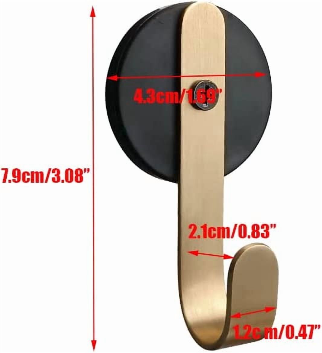 RGHJAR-2 Packs Magnetic Hooks Decorative Wreath Hanger for Front Door Magnet Hooks for Hanging Towel Coat Clothes Indoor Outdoor (Thin), Copper,Gold
