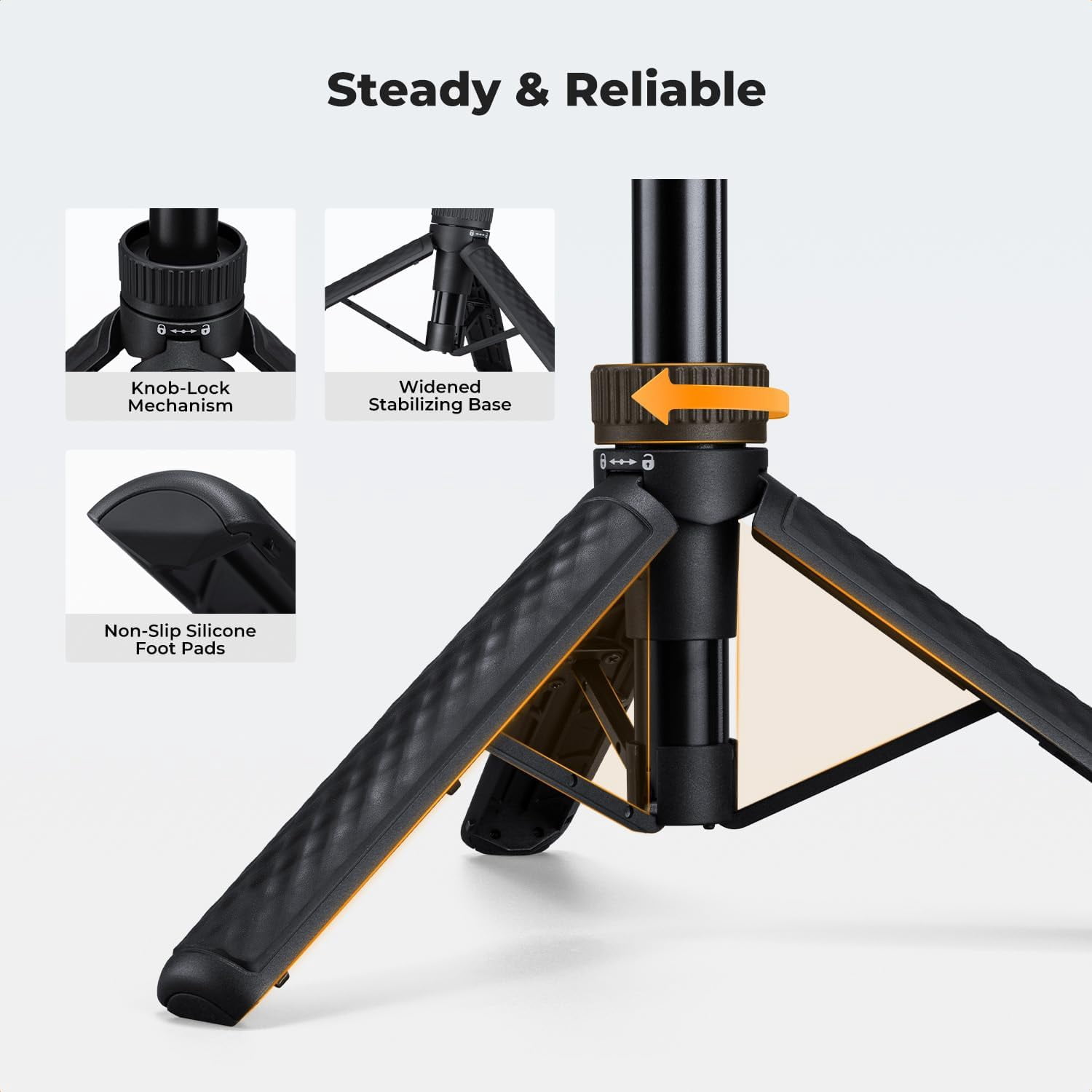 RGHJAR-25.6'' Mini Selfie Stick Tripod Stand, 5 Levels 360° Ball Head Pocket Tripod with Cold Shoe, Small Tripod Compatible with DJI Osmo Pocket 4/3 Action 5 Pro GoPro Hero13 Smartphone.