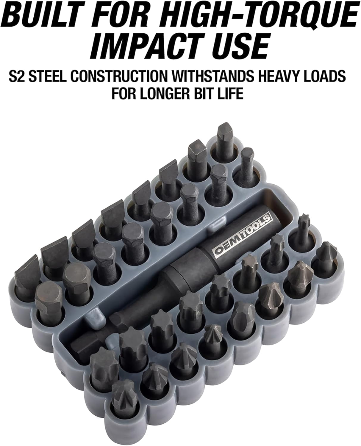 RGHJAR-25960 33-Pc Impact Driver Bit Set, Mothers Day Gifts, Impact Bit Set Ideal for High-Torque Applications, Screwdriver 1/4 Bit Set Includes Phillips, Slotted, Mothers Day Gifts for Mom