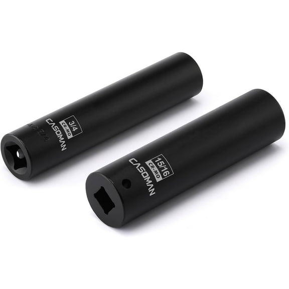 RGHJAR-2PCS 1/2-Inch Drive Extra Deep Socket- 3/4" & 15/16", CR-MO, SAE, 6-Point, Extra Long