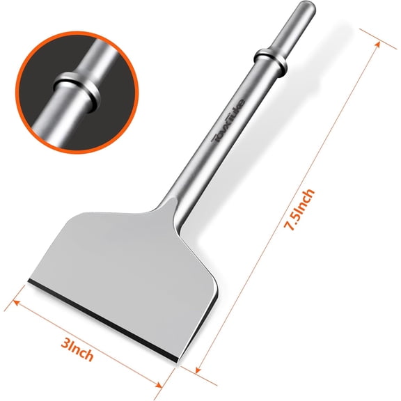 RGHJAR-3" x 7.5" Air Hammer Chisel Pneumatic Chisel 0.401 Inch Shank Tile for Thinset Removal, Thinset Scaling, Tile Removal, Pneumatic Chisel