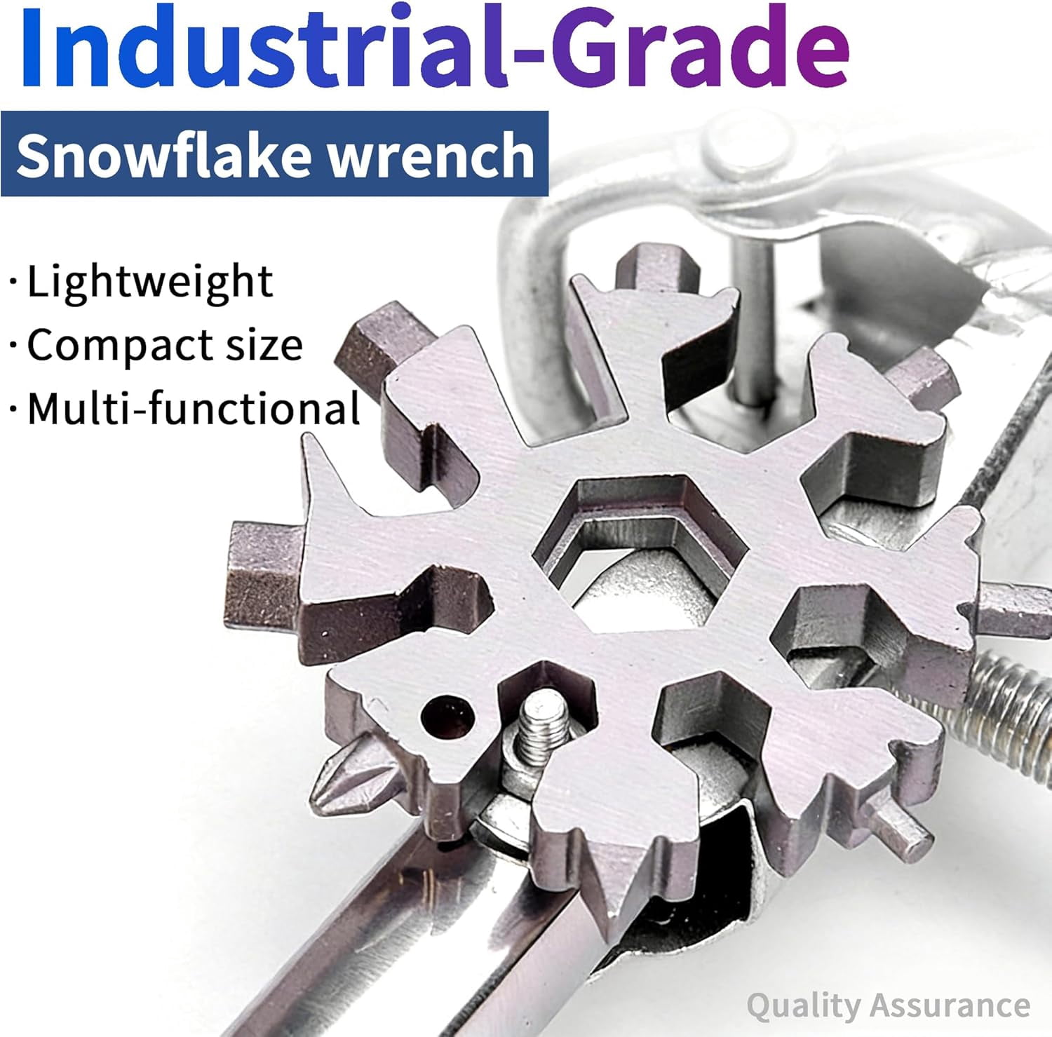 RGHJAR-3Packs Snowflake Multi Tool, 18-in-1 Stainless Steel Snowflake Multitool for Bottle Opener and Flat Phillips Screwdriver Kit/Wrench,for Men Adults Da (3 PCS-A)