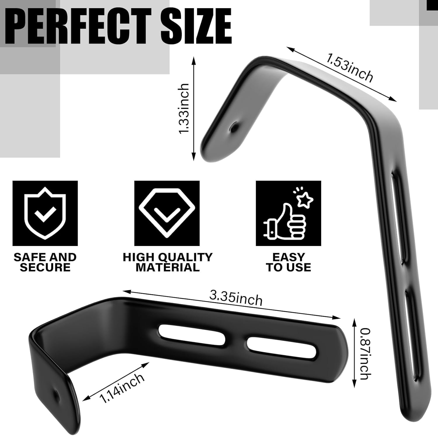 RGHJAR-4 Set Angled Bunk Bed Ladder Hooks PVC Adjustable Coated Stainless Steel Iron Bunk Bed Ladder Hooks Brackets Heavy Duty RV Utility Hook Hanger J Hooks Metal with Mounting Screws