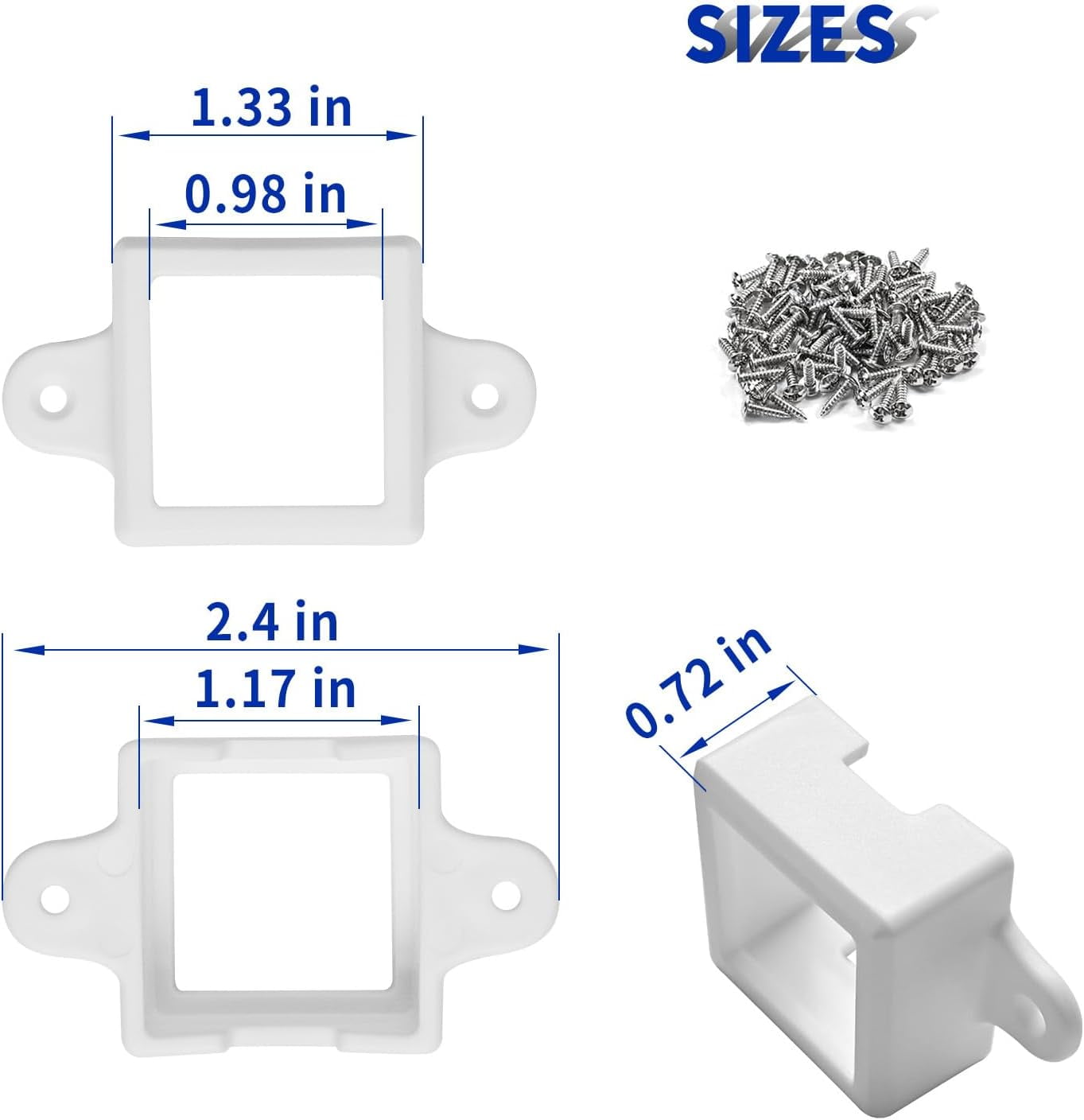 RGHJAR-40 Light Clips for Govee Permanent Outdoor Lights Compatible with H705 H805 Non-pro Version Outdoor Light Mounting Bracket Clips & Screws (White)