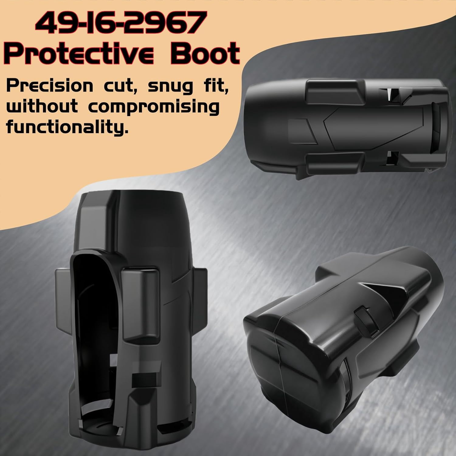 RGHJAR-49-16-2967 Protective Boot Compatible with M18 FUEL 1/2" High Torque Impact Wrench with Friction Ring (Fits Model 2967-20) - 1 Pack (Black)
