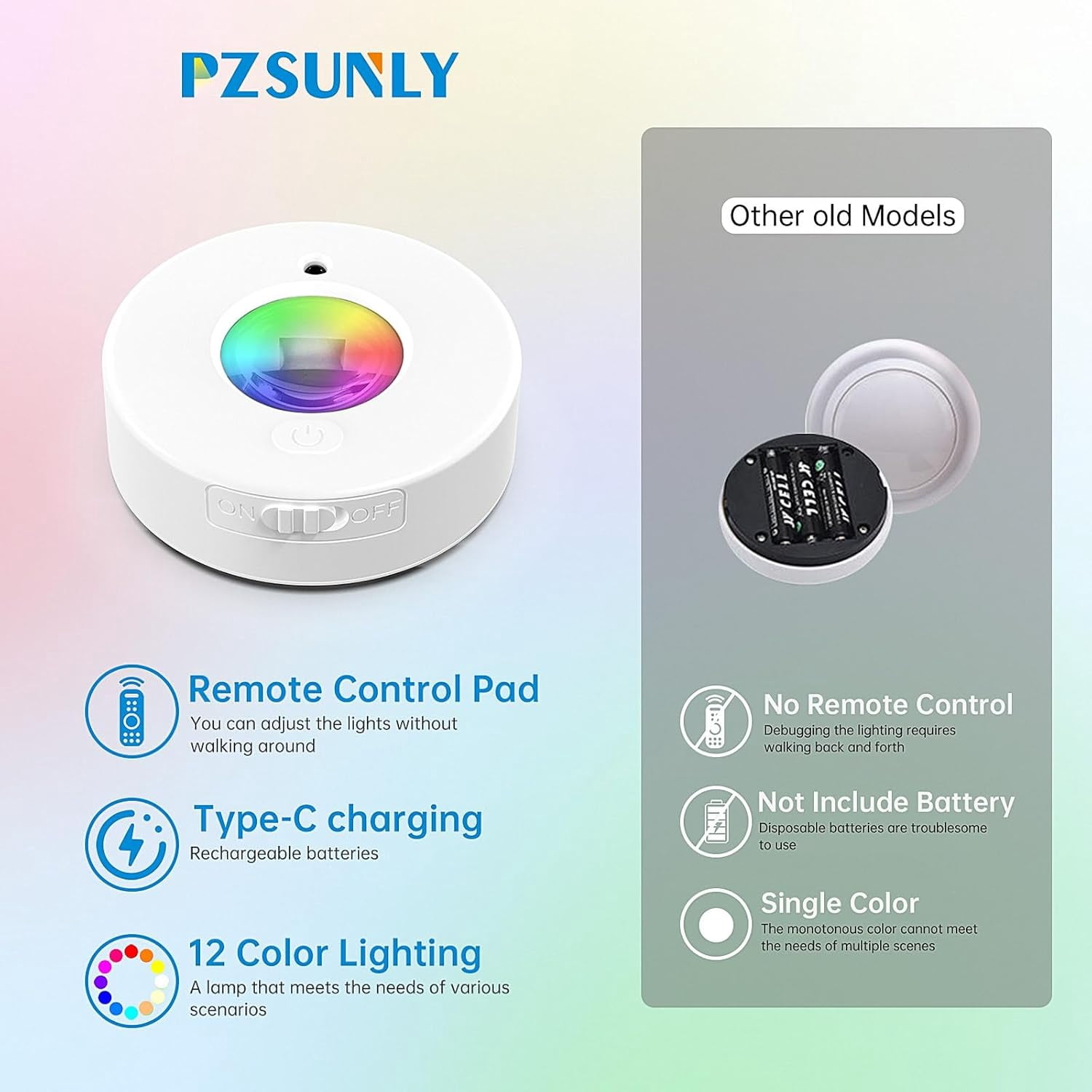 RGHJAR-6 Pack Under Cabinet Lighting,Puck Lights with Remote,1200mAh Battery Operated Wireless Cloest Light,Under Counter Lights for Kitchen,Shelf,Hallway