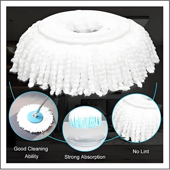 RGHJAR-6 Pack Spin Mop Replacement Heads, (6.3 Inch,Round) Microfiber Mop Refills Compatible with Hurricane, Mopnado, Libman, Simpli Magic and Other 360 Spin Mop Systems, (6 Colors)