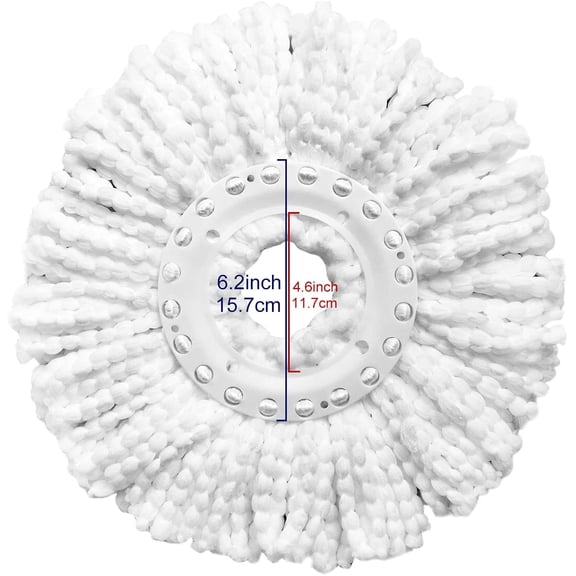 RGHJAR-6 Pack Spin Mop Replacement Heads Compatible with Hurricane, Mopnado, Casabella and Other Standard Size Spin Mop, Easy to Clean and Durable Microfiber Spin Mop Refills, Mops Head for Floor Cle