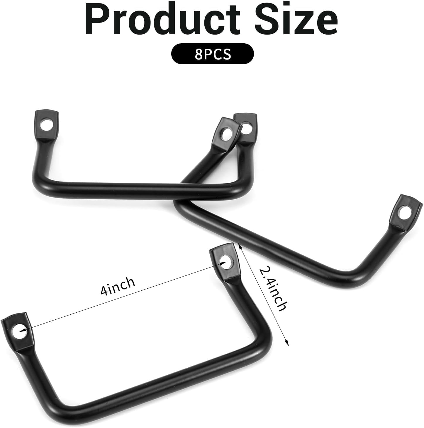 RGHJAR-8 Pack Handles for Large Charcuterie Cutting Board - 4Inch Handles for Serving Tray Stove Cover Noodle Board, Black Stainless Steel Handle Hardware