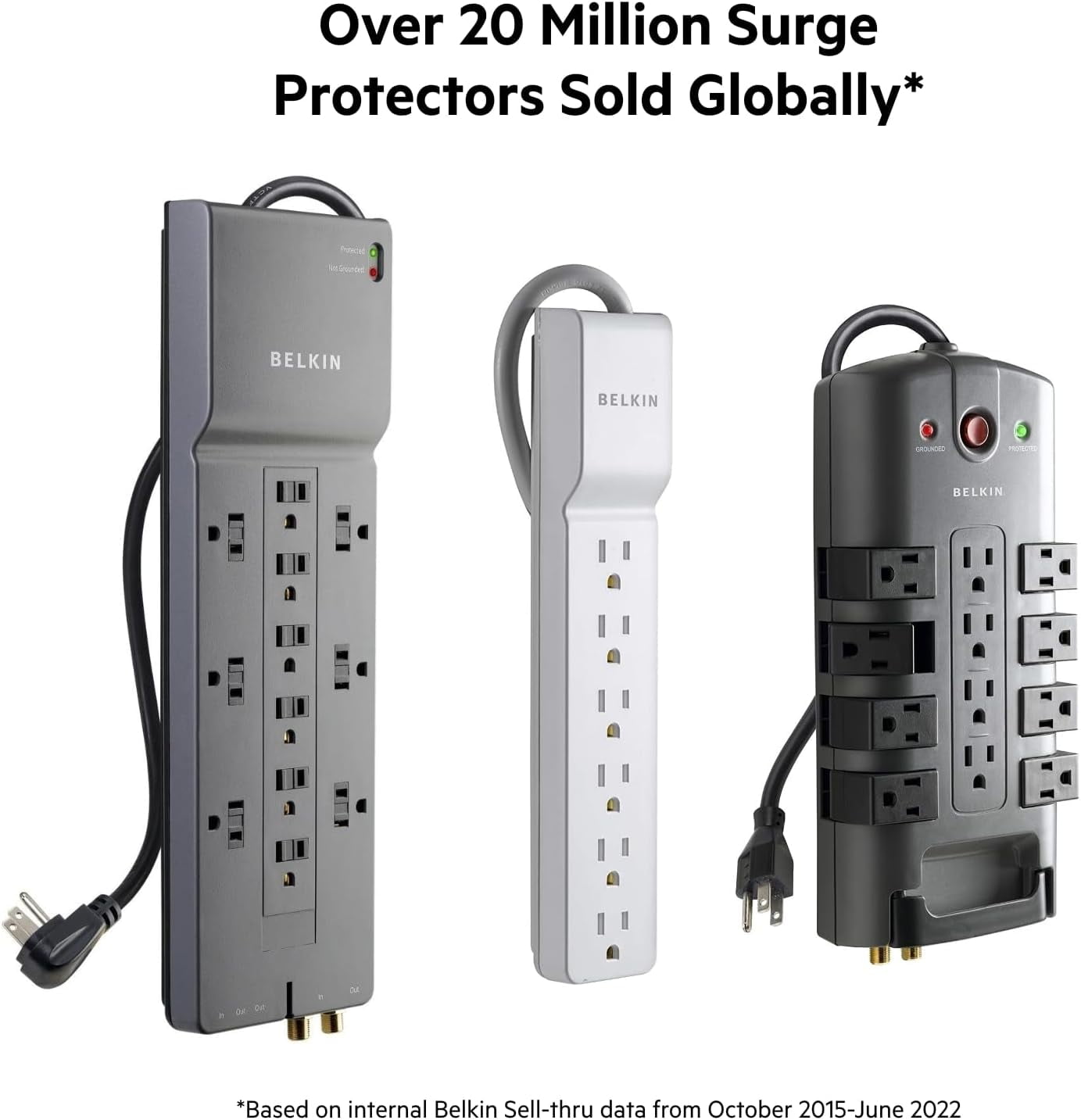 RGHJAR-Belkin 6-Outlet Commercial Power Strip Surge Protector, 6ft Cord, 720 Joules, White