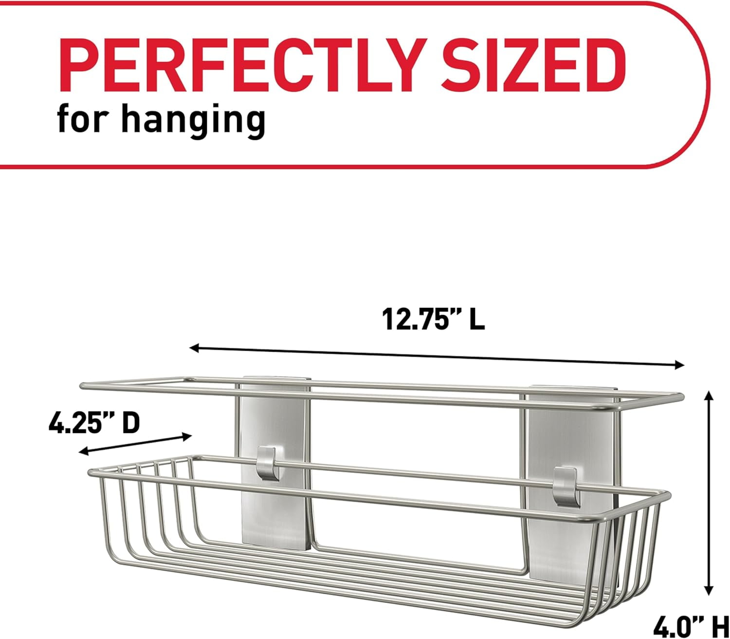 RGHJAR-Command Shower Caddy Matte Black with Water Resistant Strips, Bathroom Organizer, Holds up to 6.5 lbs