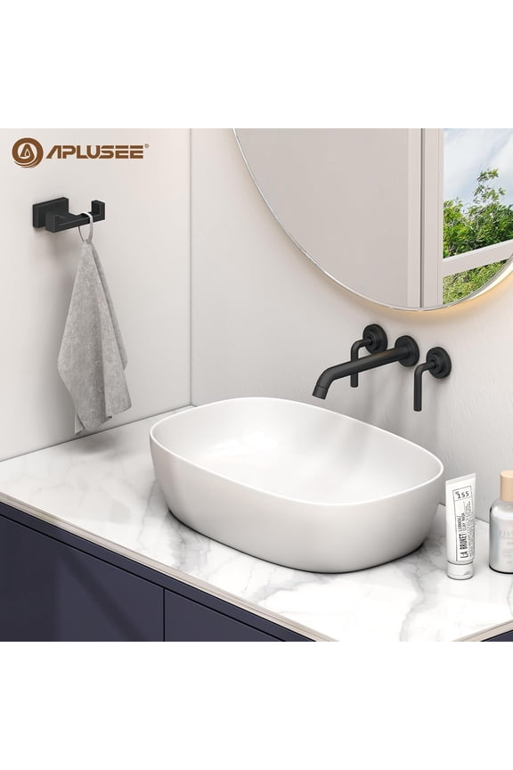-Double Robe Towel Hook, 304 Stainless Steel Square Dual Coat Hook, Utility Bath Kitchen Storage Hanger Holder, Matte Black