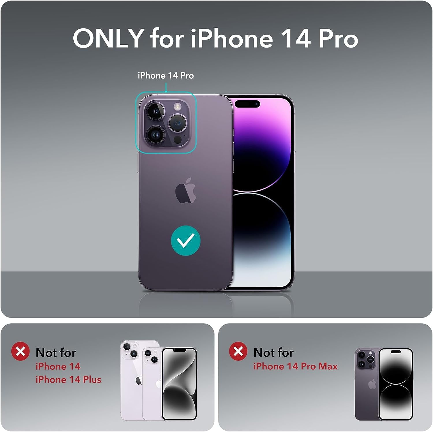 RGHJAR-ESR for iPhone 14 Pro Case, Compatible with MagSafe, Built-in Stash Stand Clear Phone Case for iPhone 14 Pro, Military-Grade Protection, Magnetic Phone Case, Classic Series,Clear
