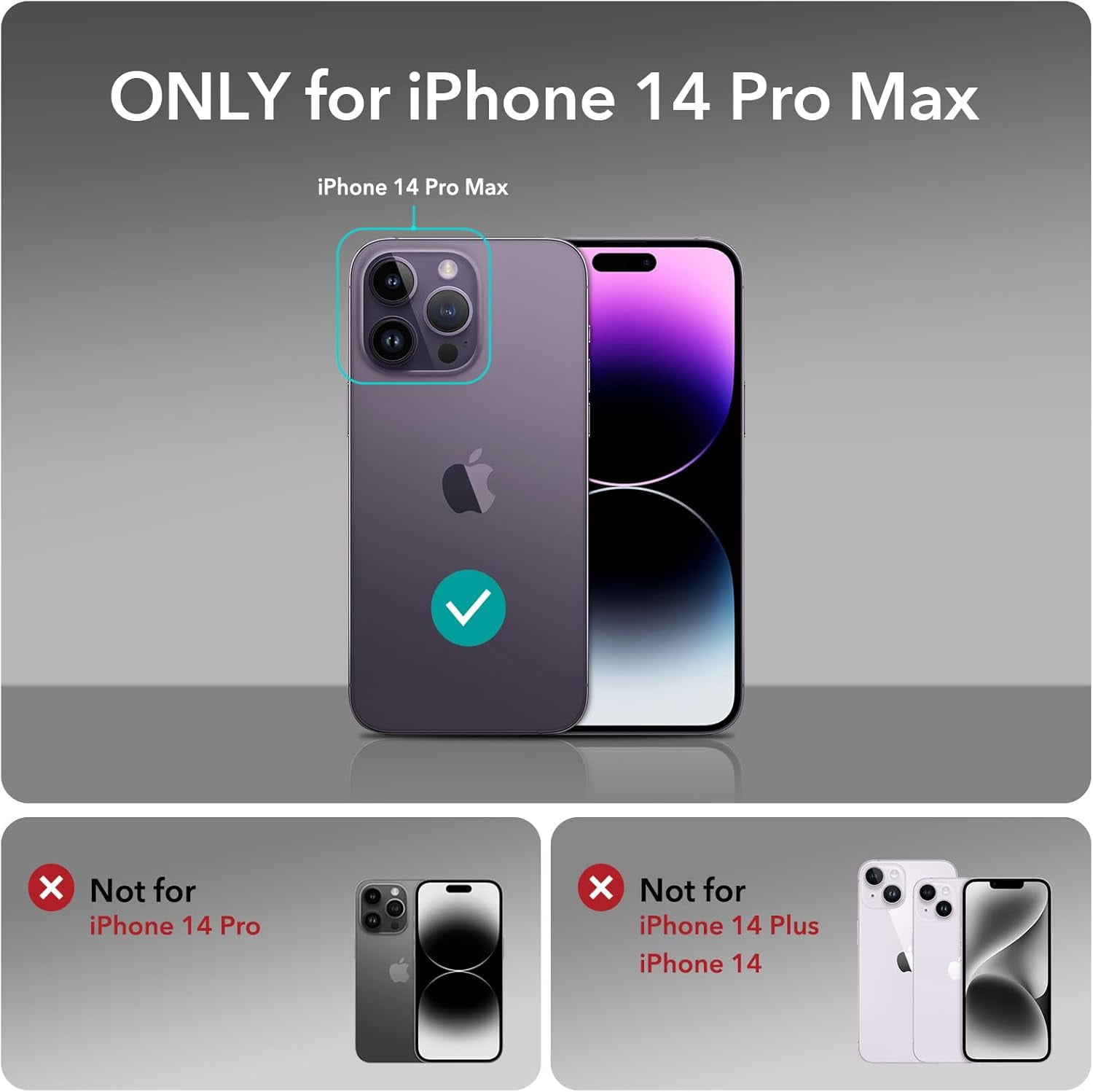 RGHJAR-ESR for iPhone 14 Pro Max Case, Compatible with MagSafe, Built-in Stash Stand Clear Phone Case for iPhone 14 Pro Max, Military-Grade Protection, Magnetic Phone Case, Classic Series,Clear