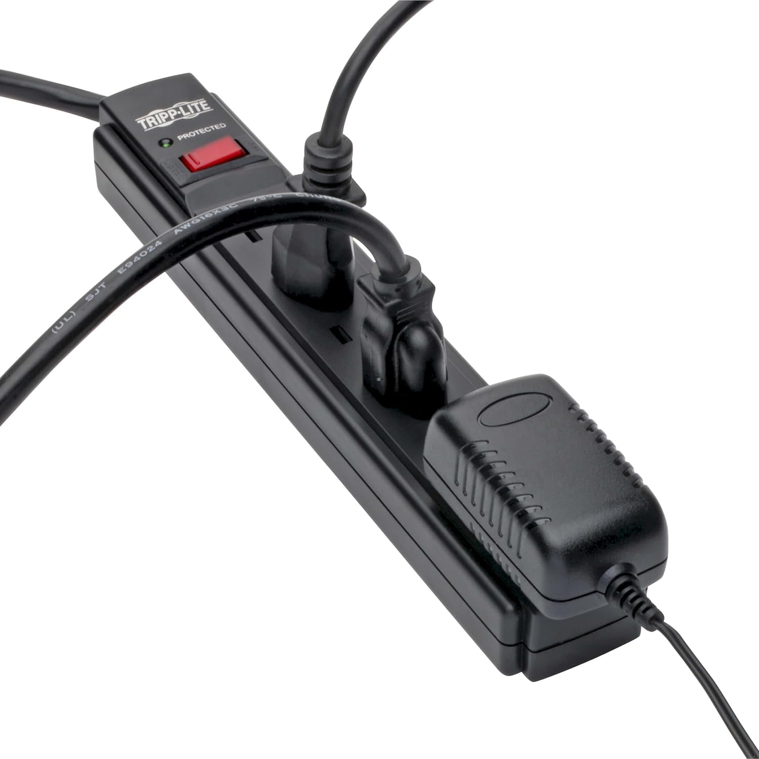 RGHJAR-Eaton Tripp Lite Series 6 Outlet Surge Protector Power Strip, 6ft Extension Cord, 900 Joules, 15A Circuit Breaker, UL Certified, Black (TLP606B)
