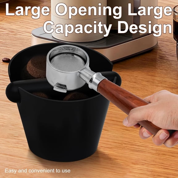 RGHJAR-Espresso Knock Box Coffee Knock Box Espresso Bucket Knock Coffee Ground Dump Bin with Removable Knock Bar Trash Can Non-Slip Base