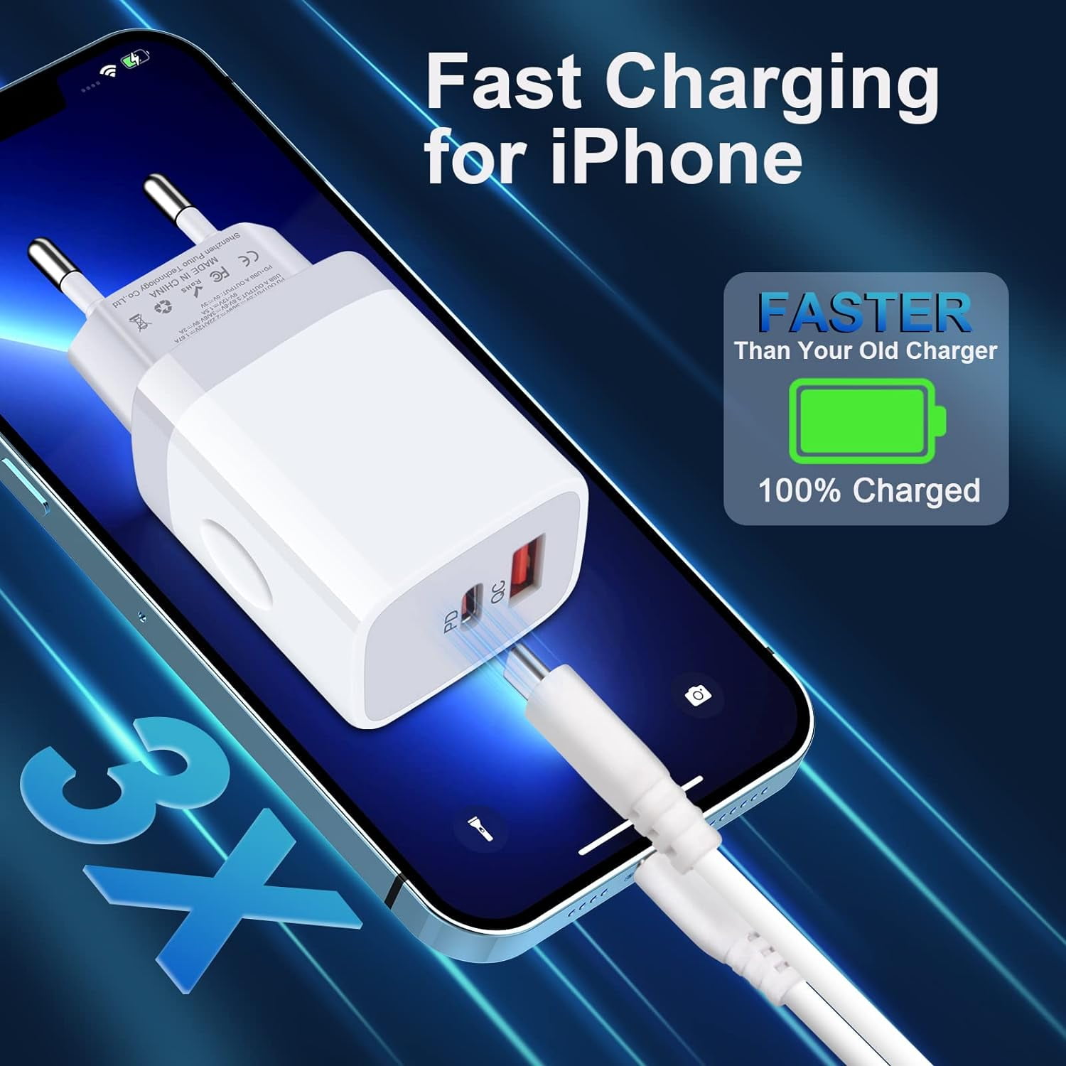 RGHJAR-European Travel Plug Adapter, 2-Pack 2 Port International Plug Adapter Europe Travel Adapter USB C Wall Charger European for iPhone 17 16 15 14 13 12 11 Pro Max XR XS,iPad,Samsung Galaxy A17,P
