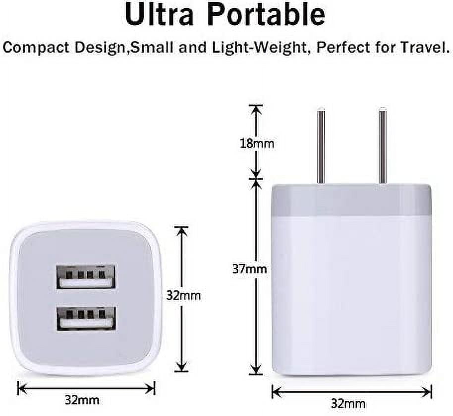 RGHJAR-Fast Charging Block, 5Pack Dual Port USB Outlet Plug 2.1A USB Wall Charger Power Cubes Compatible iPhone 16/15 Pro Max/14/13/12/11/X/8,Samsung Galaxy A16 5G/A15/A35/S25/S24/A54/S23/A53,Pixel9