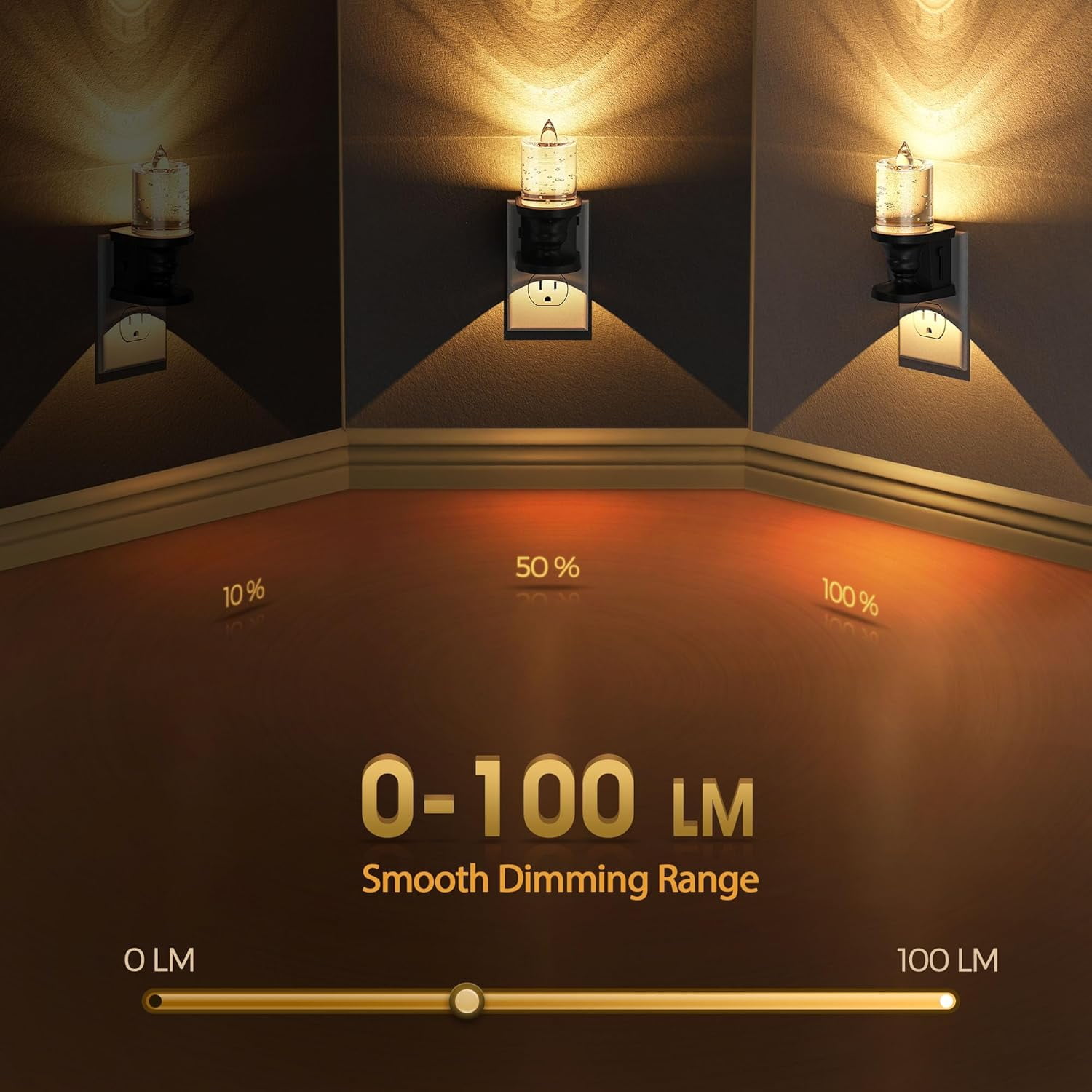 RGHJAR-Flameless Candle Night Light, Bubble Night Lights Plug into Wall, Candle Nightlight with Light Sensor, Dimmable LED Night Light Plug in, Warm White 3000K Nightlight for Hallway Bathroom