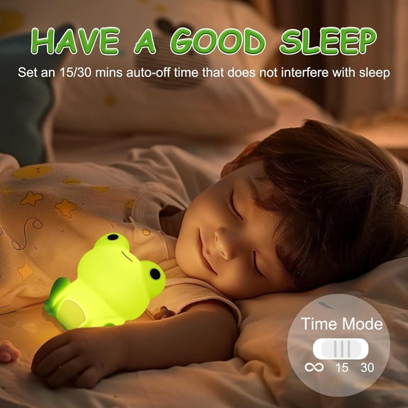 RGHJAR-Frog Night Light, Cute Frog Gifts, Soft Silicone Lamp Nursery Nightlight LED Night Light, Bedroom Decor as Xmas Birthday Gifts for Boys Girls