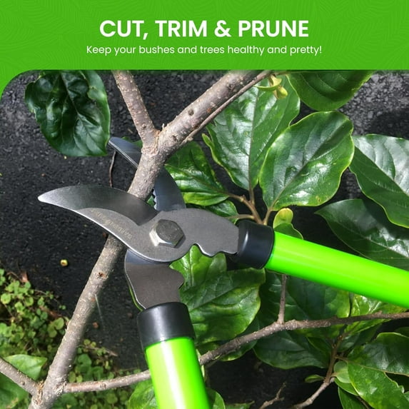 RGHJAR-GARDEN GURU Bypass Loppers Tree Trimmer Clipper – Compact 15 inch High Carbon Steel Blade Gardening Loppers Pruning Shear - Comfort Grip Handles – Heavy Duty Branch Cutter – Cut Thick Branches