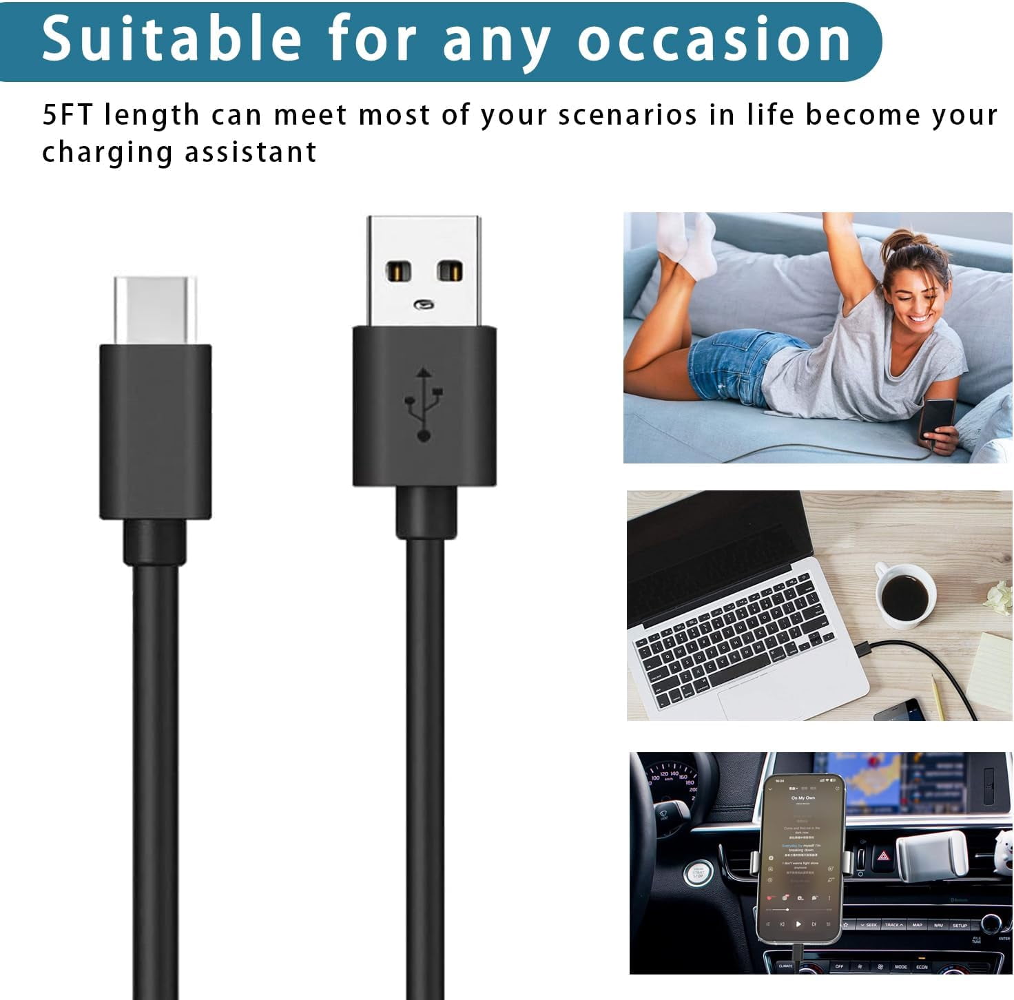 RGHJAR-Galaxy A16 A15 A14 5G Charger, USB C Fast Charger for Samsung Galaxy A16 A15 A14 5G A13 A54 A03S A53 A23 A34 A24 A33 Android Phone 10W Type C Charger Charging Cable Cord