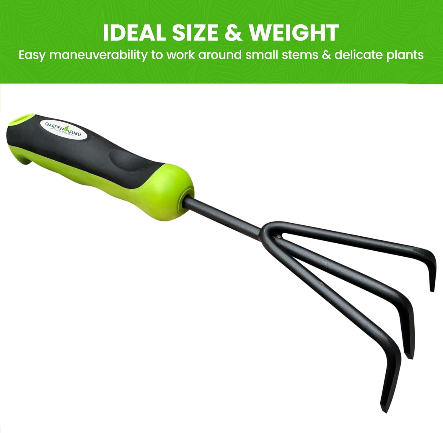 RGHJAR-Garden Guru Hand Cultivator Rake Tiller Tool – High Carbon Steel for Ultimate Strength - Rust Resistant – Ergonomic Handle – Great for Gardening Cultivating Loosening Weeding