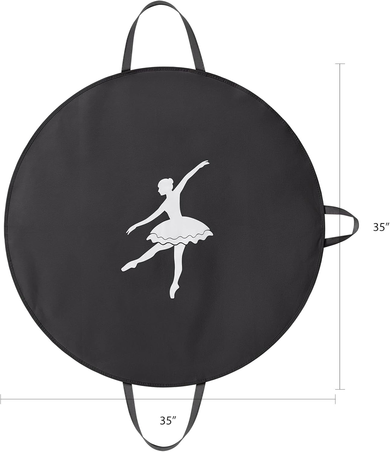 RGHJAR-Girls Tutu Garment Bag 35 Inch Ballet Tutu Bag, Foldable Dance Costume Garment Bag for Hanging Clothes, Pancake Dance Bag for Dancers with Handle Strap for Travel or Storage, Black