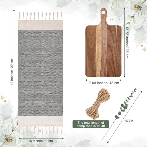 RGHJAR-Hostess Gifts Set for Women Housewarming Gifts Include Cutting Board Cotton Turkish Hand Towel Eucalyptus Stem and Hemp Rope for Kitchen Wedding Party New Home Housewarming