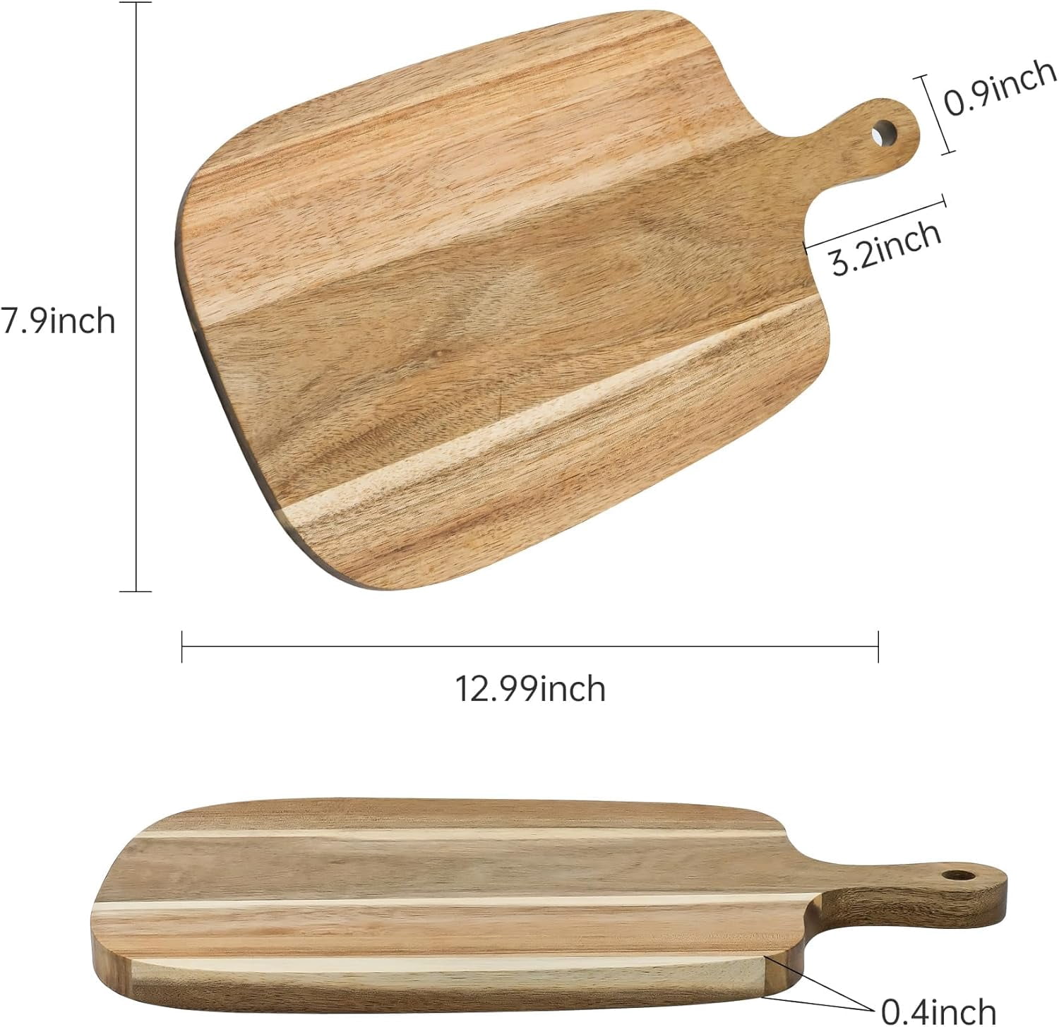 RGHJAR-Kitchen Utensils Wooden Cutting Board and Durable Cutting Board with Handles for Meat, Cheese, Bread, Vegetables and Fruits Cutting Boards for Kitchen, Great Gift for Kitchen Chefs,Small,13” x